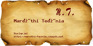 Maróthi Teónia névjegykártya